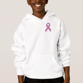 Accent Chrome Glitter Style Pink Ribbon Awareness Hoodie