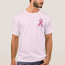 Accent Chrome Glitter Style Pink Ribbon Awareness T-Shirt