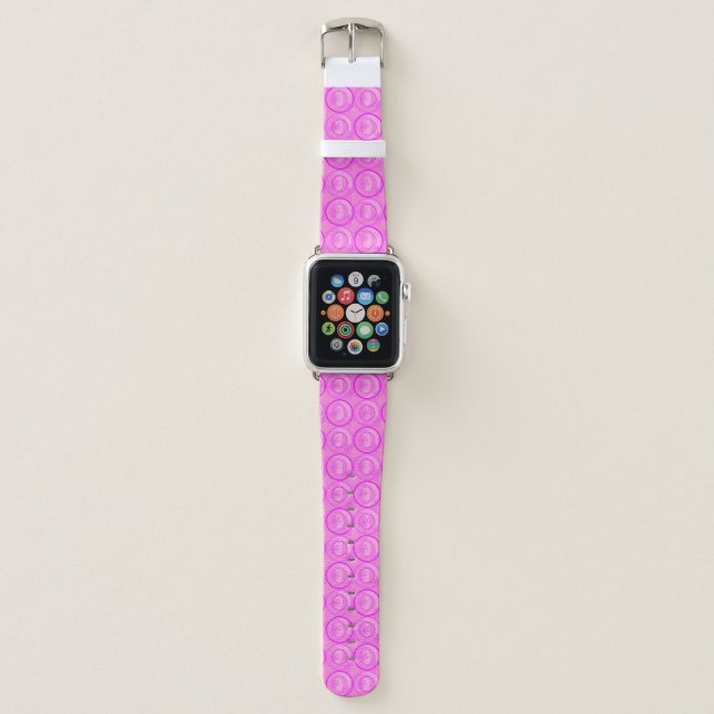 Accent Circles Background Flowers Pink Apple Watch Band (Front)