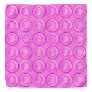 Accent Circles Background Flowers Pink Bandana