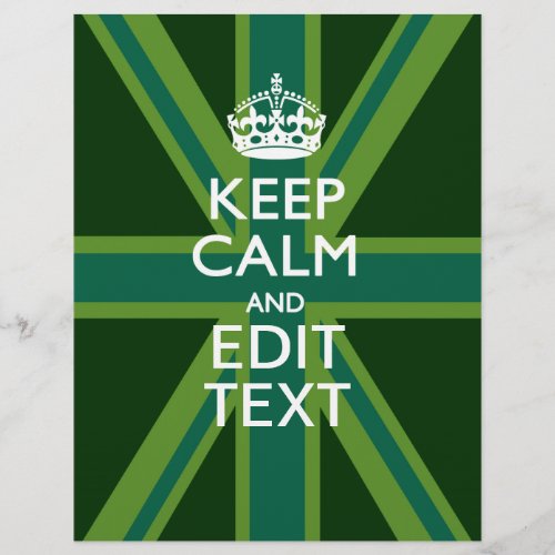 Accent Green Keep Calm And Your Text Union Jack