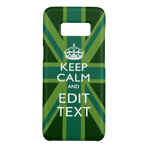 Accent Green Keep Calm And Your Text Union Jack Case_Mate Samsung Galaxy S8 Case