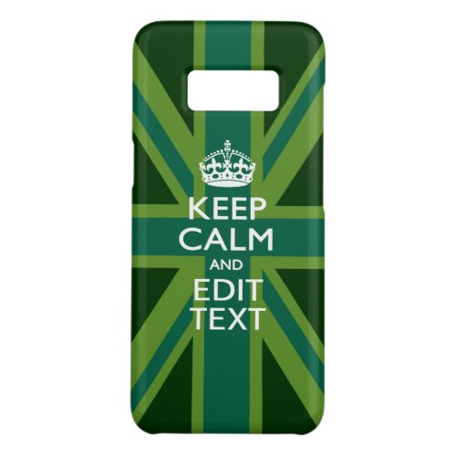 Accent Green Keep Calm And Your Text Union Jack Case_Mate Samsung Galaxy S8 Case