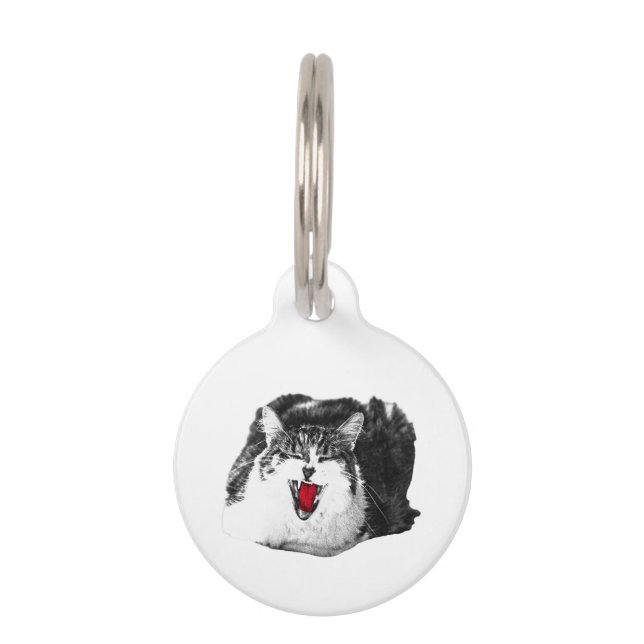 Accent ID, Grayscale Paw Pet ID Tag (Front)