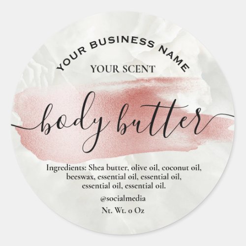 Accent Marble Body Butter Labels