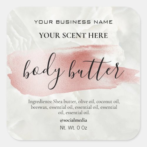 Accent Marble Rose Gold Body Butter Labels