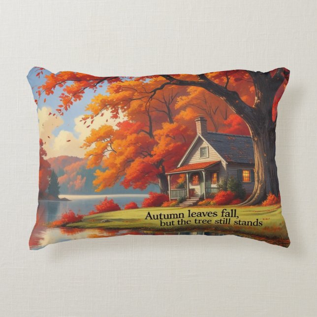 Accent Pillow – Autumn Cottage (Front)