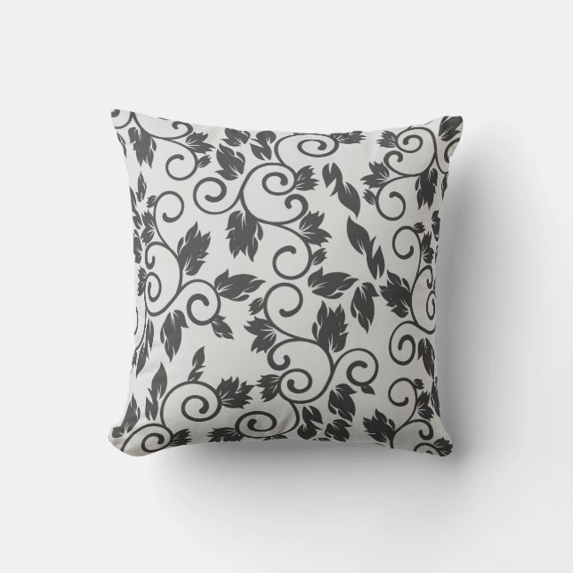 Accent Pillow-Black Vine Throw Pillow (Front)