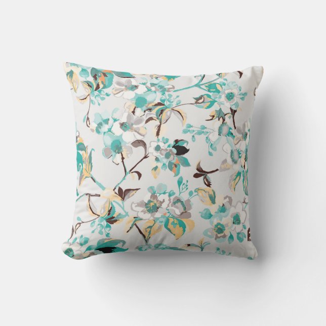 Accent Pillow-Flowers   Throw Pillow (Front)