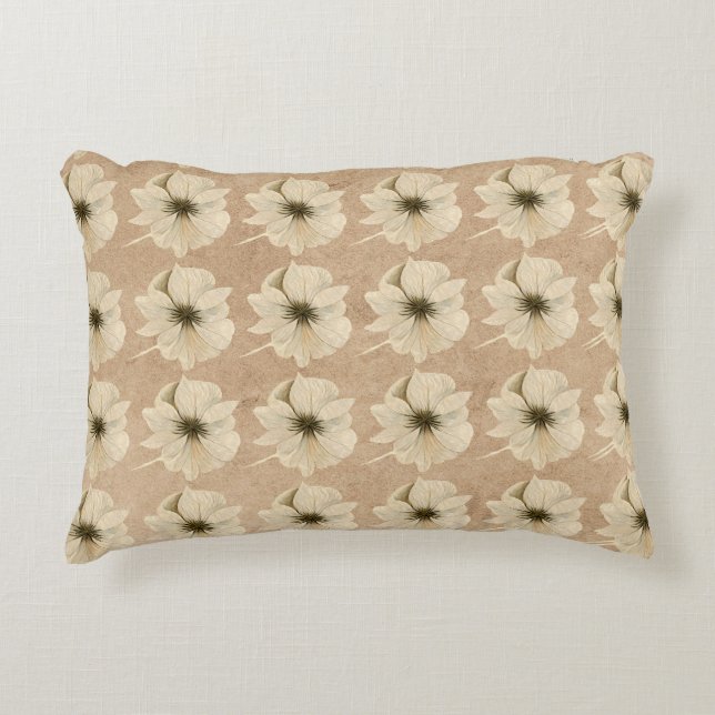Accent Pillow For Home - Flower Pillow Design  (Front)