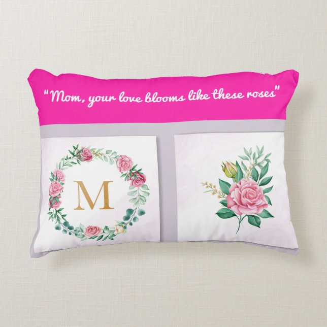 Accent Pillow-Mom Monogram Accent Pillow (Front)