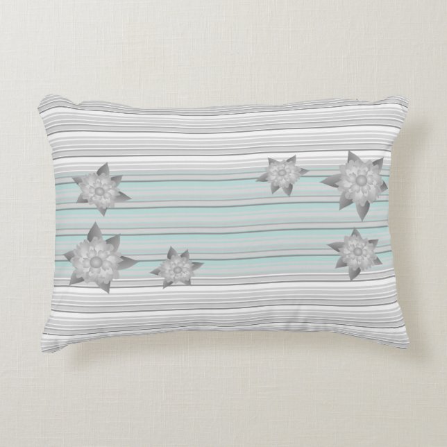 Accent Pillow Pastel With Grey and Teal (Front)