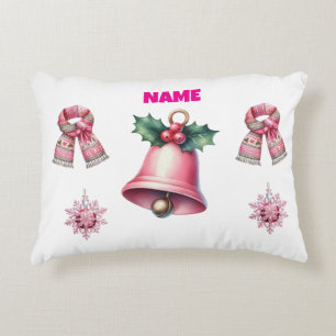 Accent Pillow-Personalized Pink Christmas Accent P Pillow