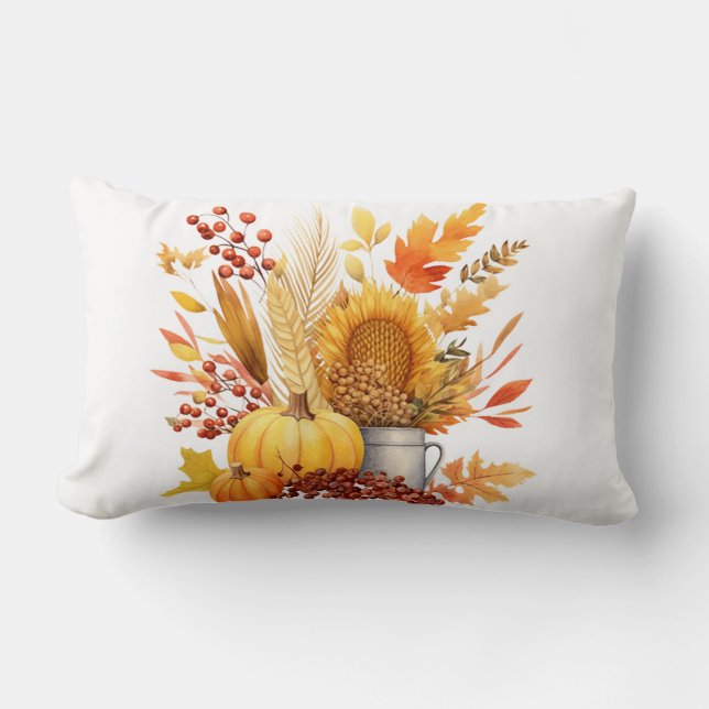 Accent Pillow-Rustic Autumn Pail Accent Pillow (Front)