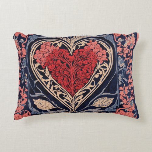 Accent Pillow square heart dising art 