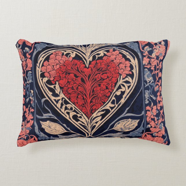 Accent Pillow square. heart dising art  (Front)