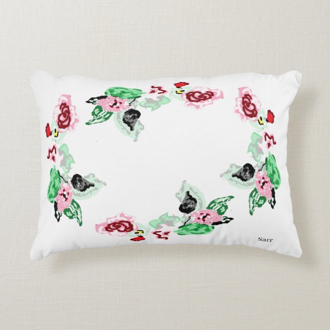 Accent Pillow : Vine with Roses (Front)