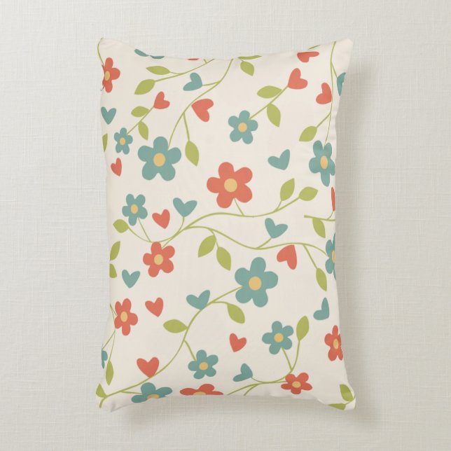Accent Pillow with Spring Flowers (Front(Vertical))