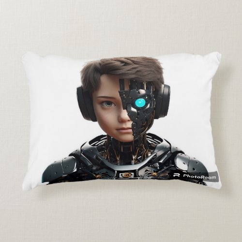 Accent Pillow witth a robotic boy