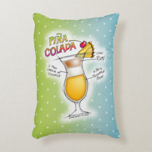 ACCENT PILLOWS - PINA COLADA RECIPE COCKTAIL ART