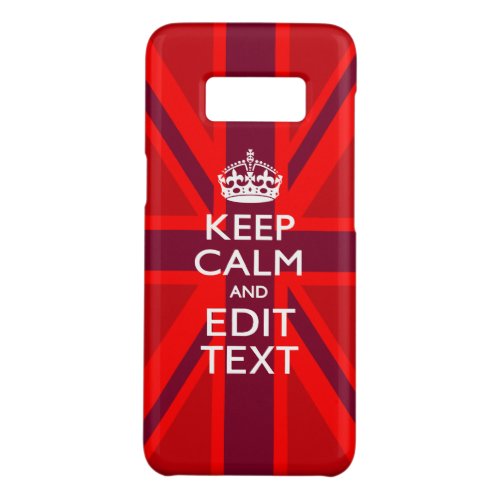 Accent Red Keep Calm Your Text on Union Jack Flag Case_Mate Samsung Galaxy S8 Case