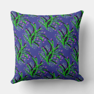 Accent Shrub Decorative Deep Blue Throw Pillow