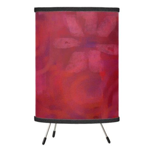 Accent Table Lamp Red Purple Floral Abstract