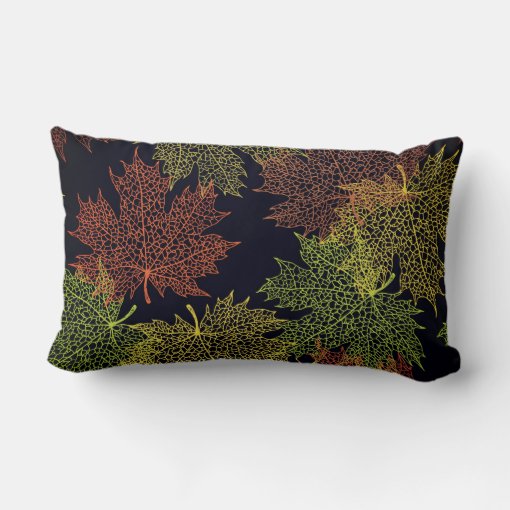 Accent Throw PillowAutumn Falling Leaves Lumbar Pillow Zazzle