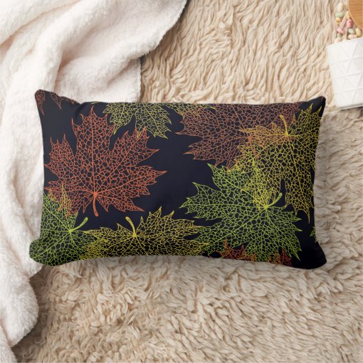 Accent Throw PillowAutumn Falling Leaves Lumbar Pillow Zazzle