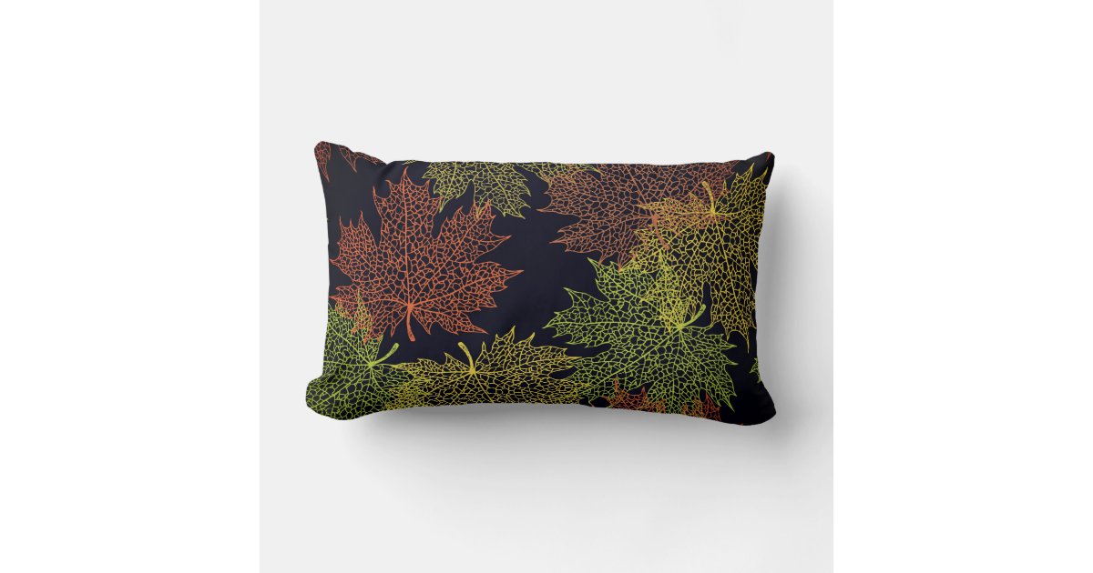 Accent Throw PillowAutumn Falling Leaves Lumbar Pillow Zazzle
