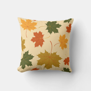Accent Throw Pillow-Autumn Falling Leaves Pillow