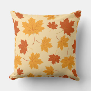 Accent Throw Pillow-Autumn Falling Leaves Pillow