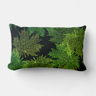 Accent Throw Pillow-Falling Leaves Lumbar Pillow