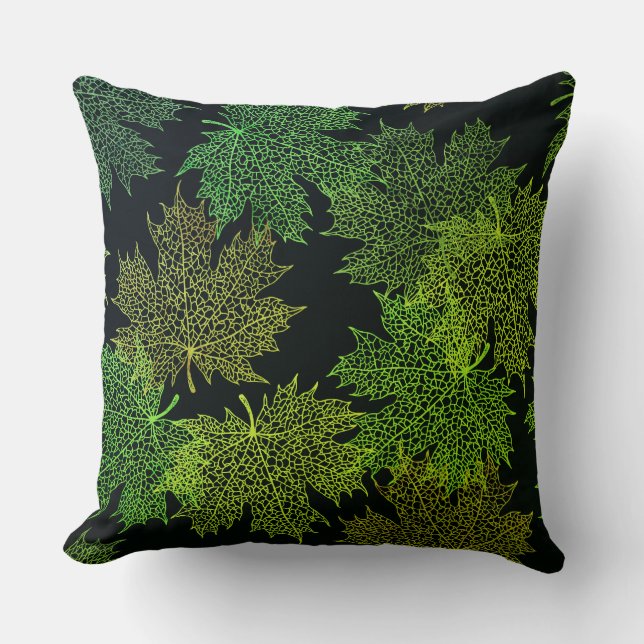 Accent Throw Pillow-Falling Leaves Pillow (Front)