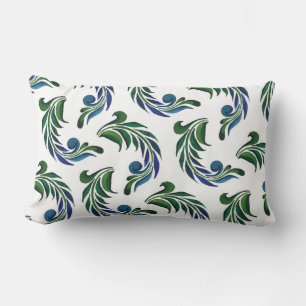 Accent Throw Pillow-Peacock Feathers Lumbar Pillow