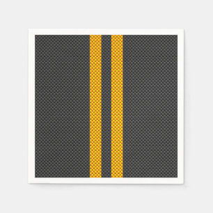 Accent Yellow Racing Stripes Carbon Fiber Style Napkins