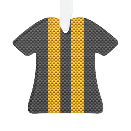 Accent Yellow Racing Stripes Carbon Fiber Style Ornament