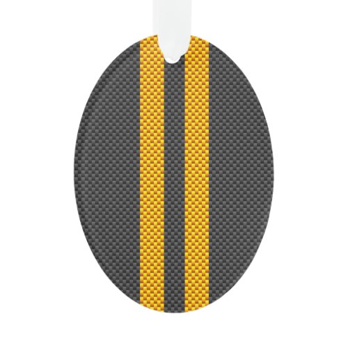 Accent Yellow Racing Stripes Carbon Fiber Style Ornament