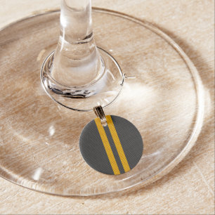 Accent Yellow Racing Stripes Carbon Fiber Style Wine Charm