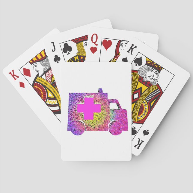 accented ambulance nurse emt doctor medical poker cards (Back)