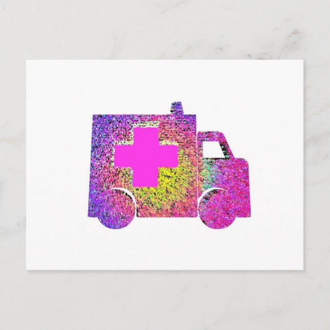 accented ambulance nurse emt doctor medical postcard (Front)