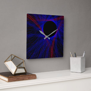 Accented Triangle Geometric Square Wall Clock