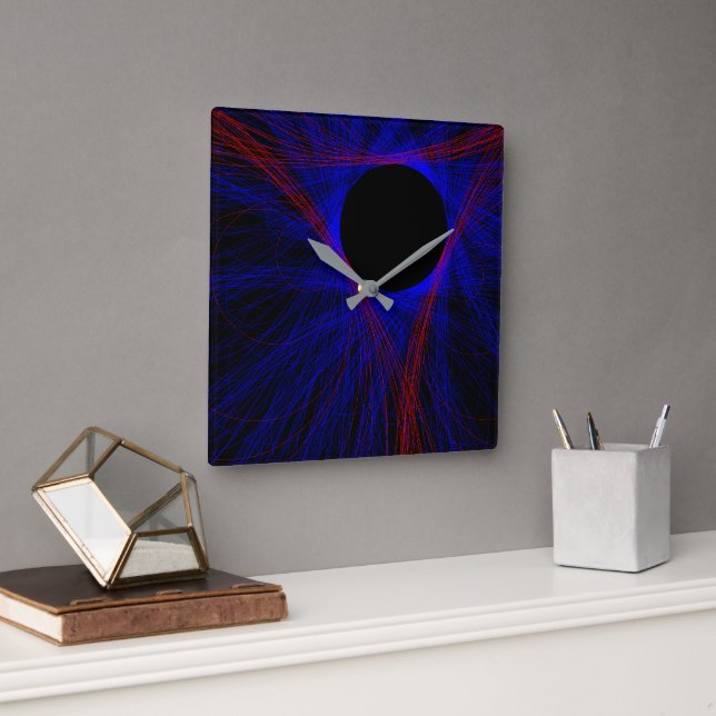 Accented Triangle Geometric Square Wall Clock (Office)