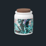 Accents of Blue Candy Jar<br><div class="desc">Accents of Blue is a beautiful flora design that will add a nice touch to any decor. It is elegantly laced with colors of red, white and black.</div>