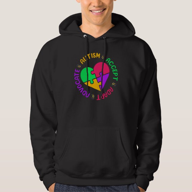 Accept Adapt Advocate Autism Awareness Autistic Mo Hoodie (Front)