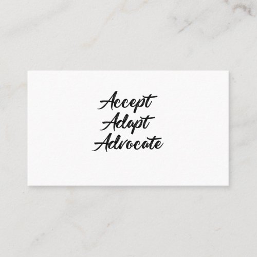 Accept Adapt Advocate Autism Awareness Cute Autism Business Card