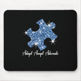 Accept Adapt Advocate Autism Awareness Cute Autism Mouse Pad