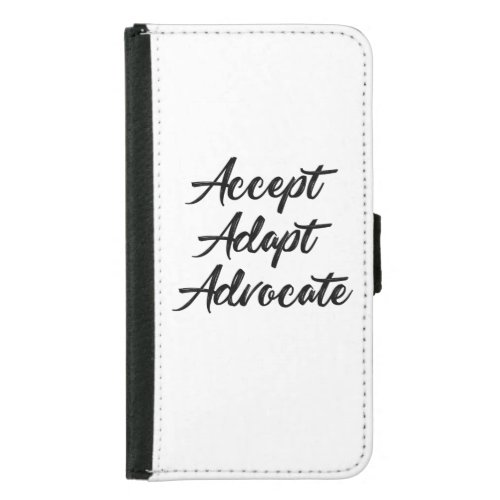 Accept Adapt Advocate Autism Awareness Cute Autism Samsung Galaxy S5 Wallet Case