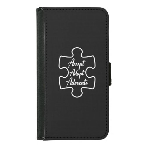 Accept Adapt Advocate Autism Awareness Cute Autism Samsung Galaxy S5 Wallet Case