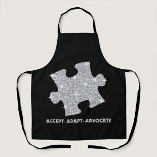 Accept Adapt Advocate Autism Dimond Puzzle Apron